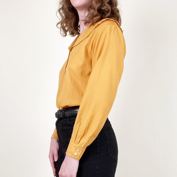 Vintage European Peter Pan Sailor Collar Blouse Shirt Peasant Cottagecore Boho - Picture 2 of 7